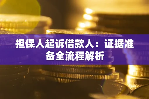 济南担保人起诉借款人：证据准备全流程解析